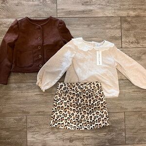 Janie and Jack Leopard Print Skirt